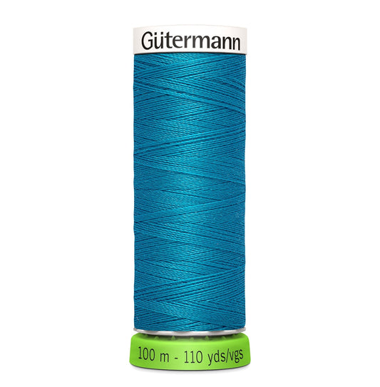 100 m Reel Gütermann Recycled Sew-All Thread in Dark Turquoise Blue no. 761