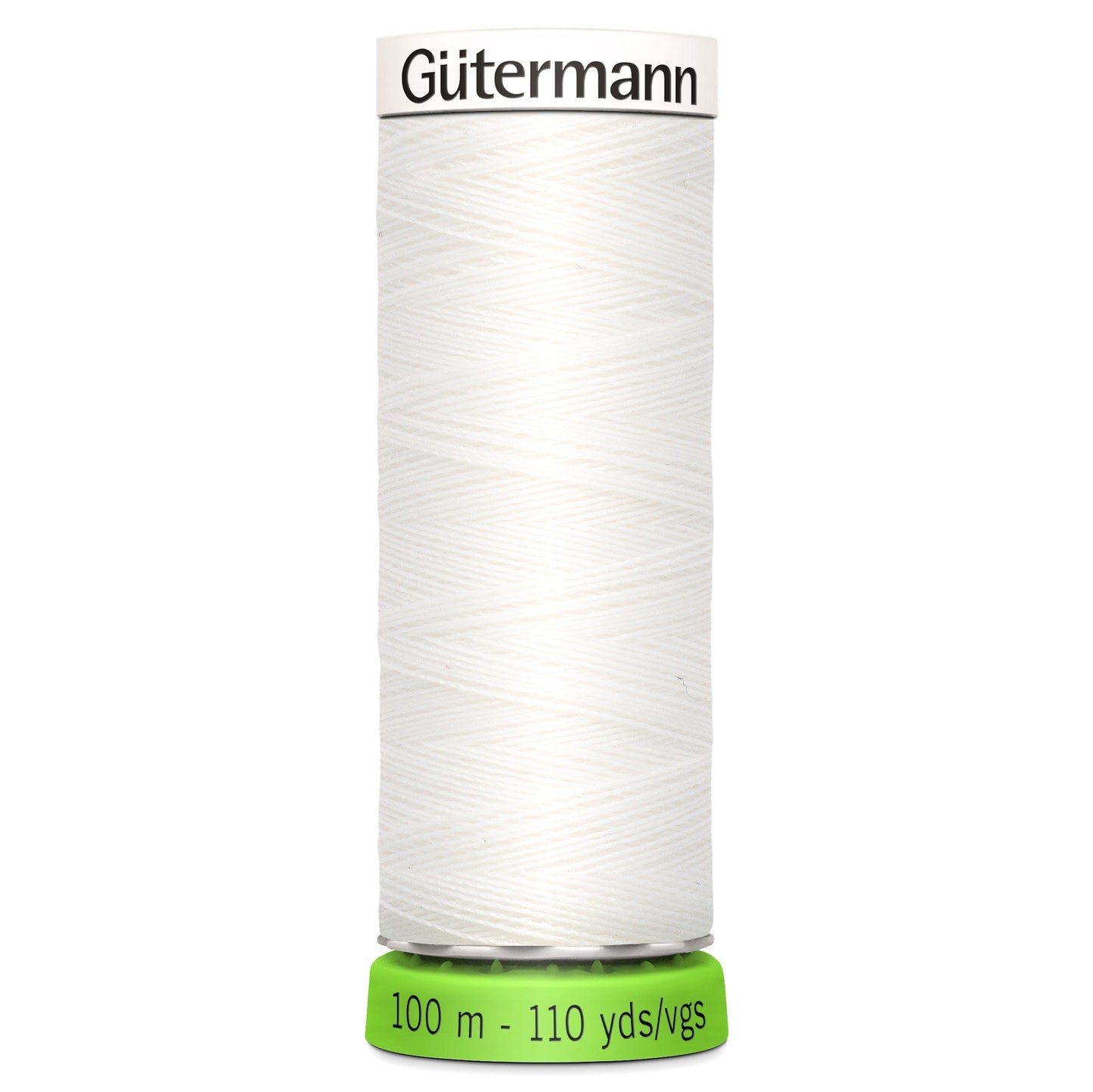 100 m Reel Gütermann Recycled Sew-All Thread in White, No. 800