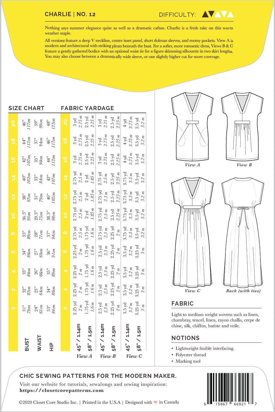 Closet Core Patterns: Charlie Caftan