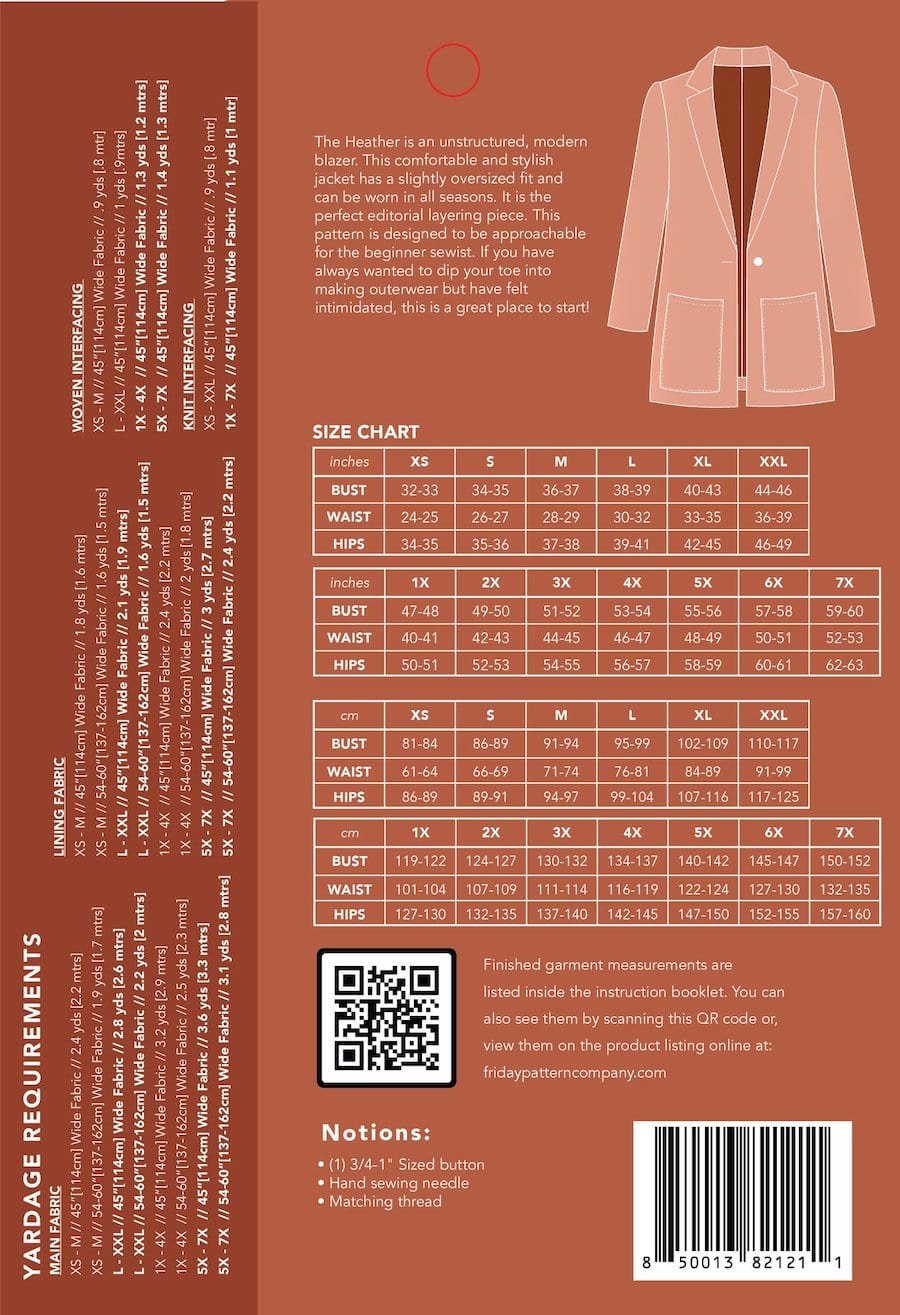 Friday Pattern Company: The Heather Blazer