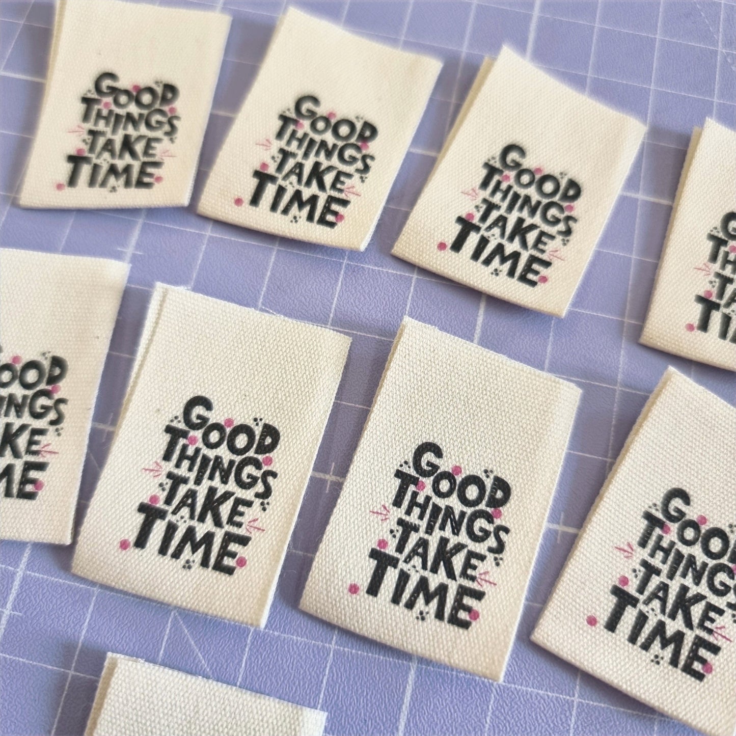 SA Sewing Labels 'Good Things Take Time'