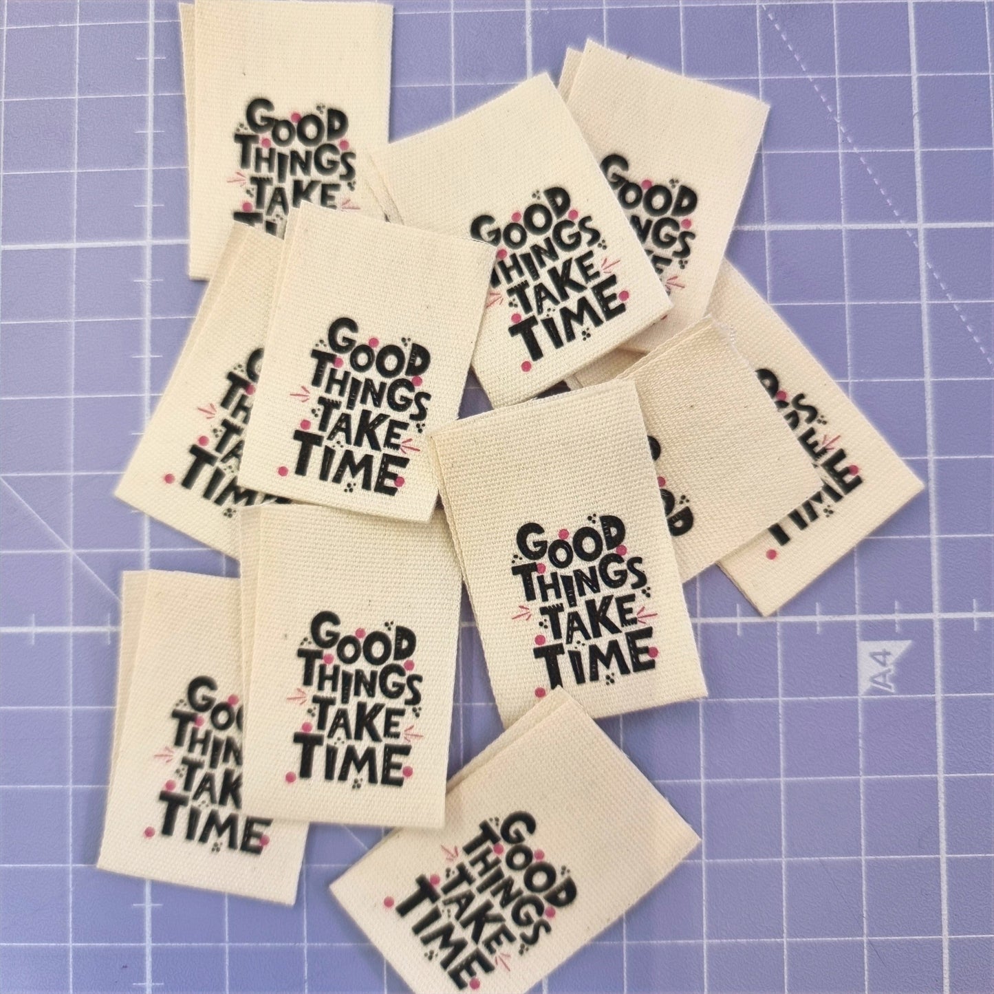 SA Sewing Labels 'Good Things Take Time'