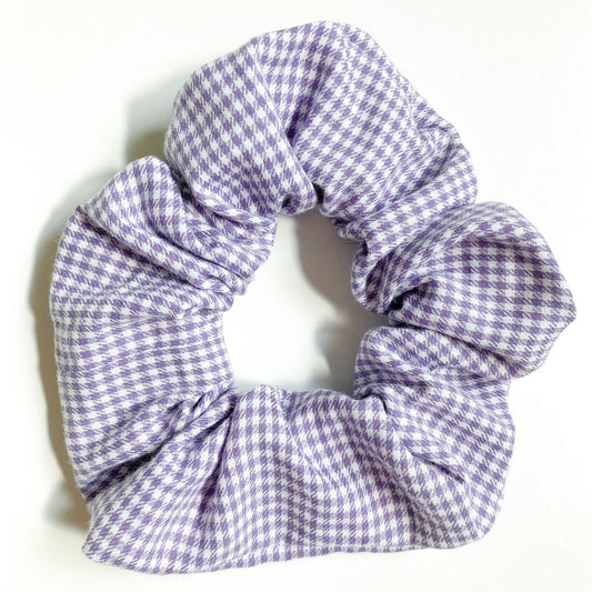 Large Brushed Cotton Scrap Scrunchie - Purple Check