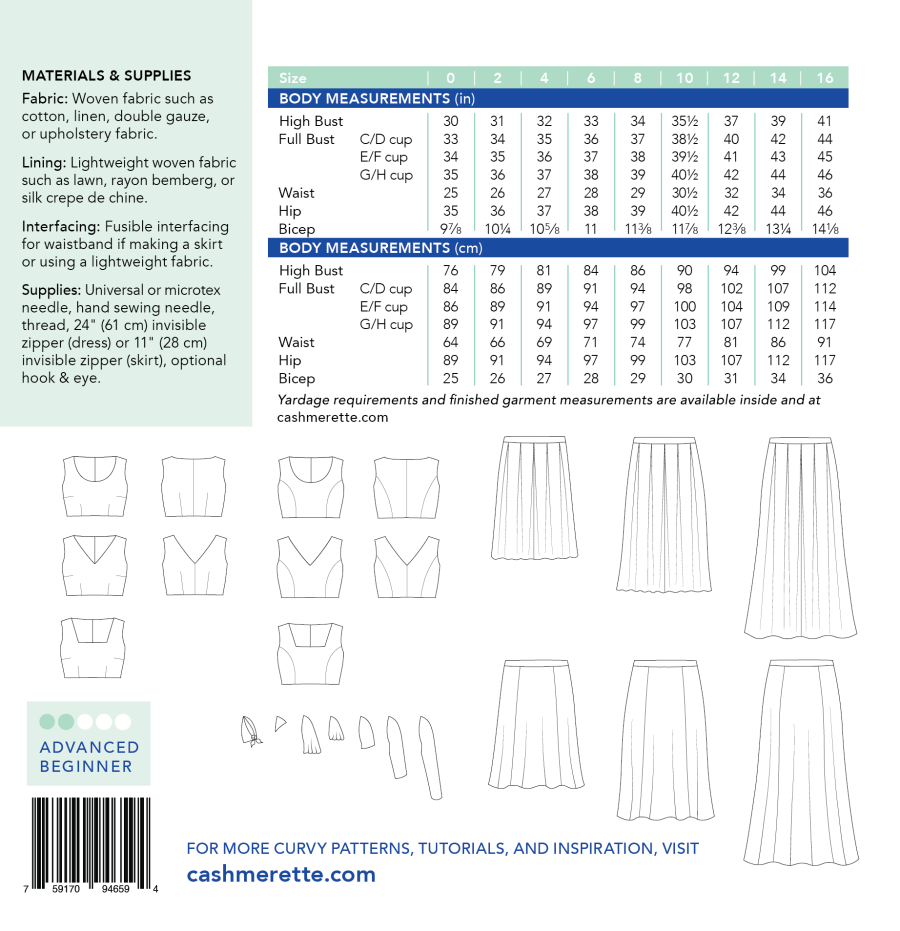 Cashmerette: Upton Dress & Skirt Plus Expansion Pack