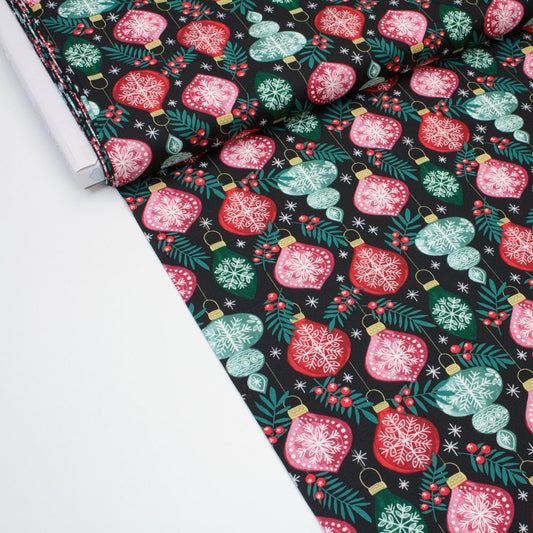 Cloud 9 Organic Quilting Cotton 'Berries & Baubles'