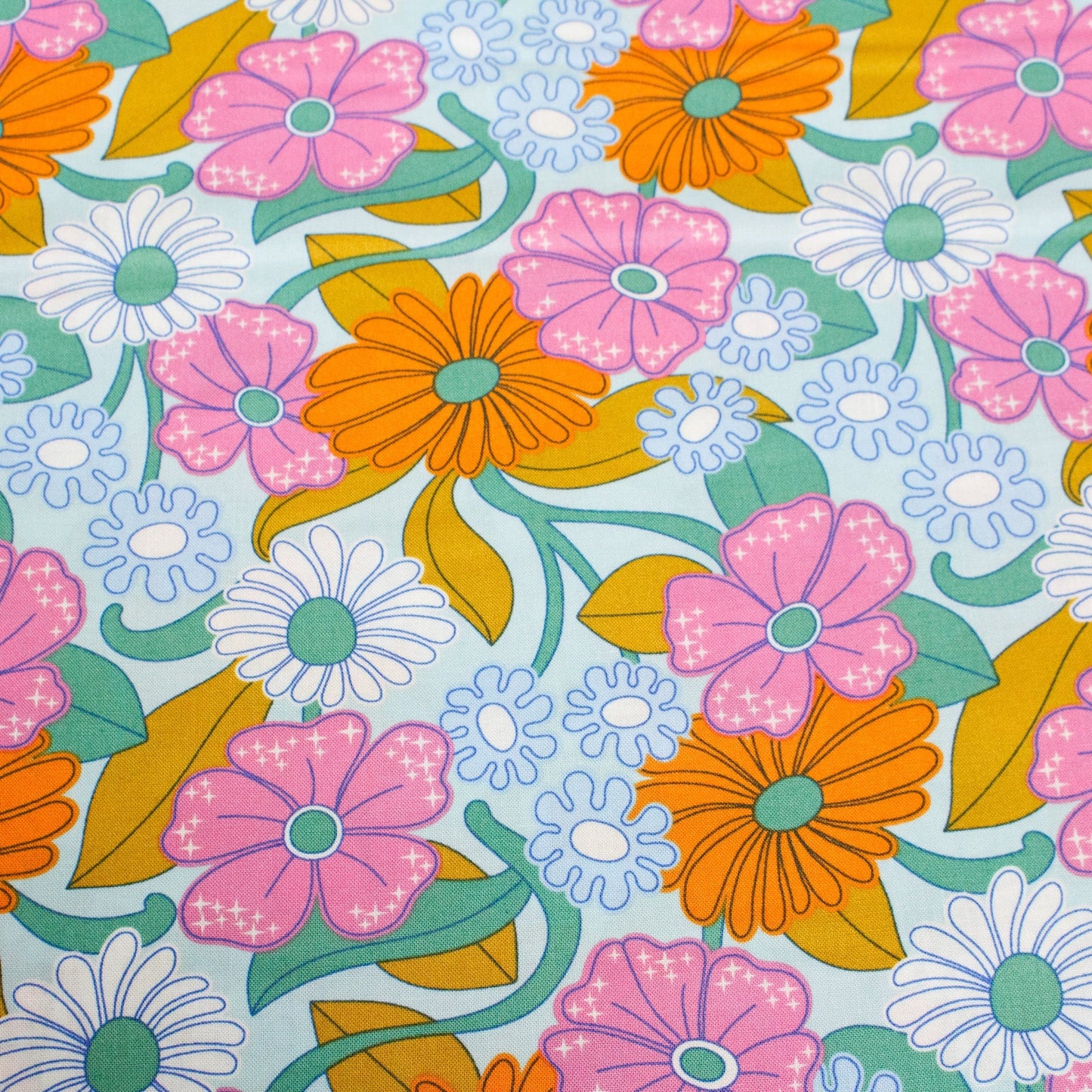 Cloud 9 Organic Quilting Cotton 'Magic Meadows Multi'