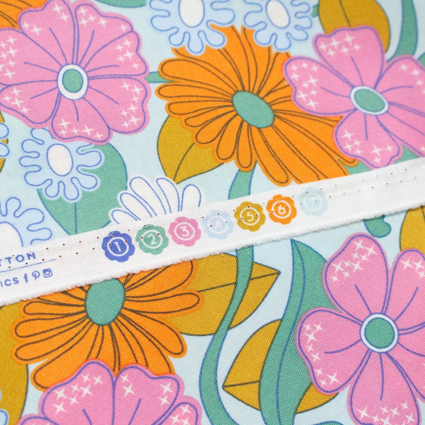 Cloud 9 Organic Quilting Cotton 'Magic Meadows Multi'
