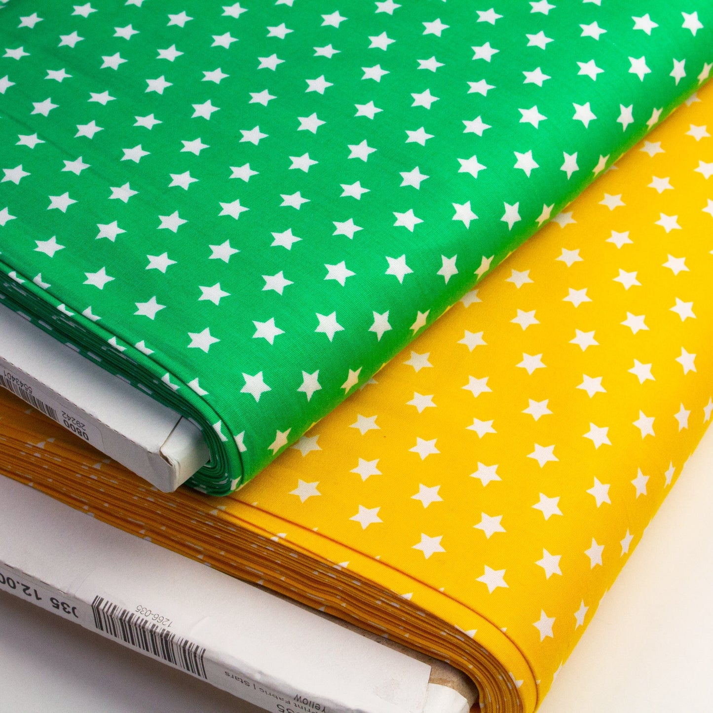 Cotton Poplin in Green with Star Print