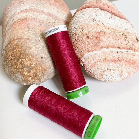 100 m Reel Gütermann Recycled Sew-All Thread in Dark Red, no. 384