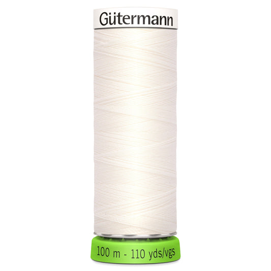 100m Reel Gütermann Recycled Sew-All Thread in Ivory no. 111