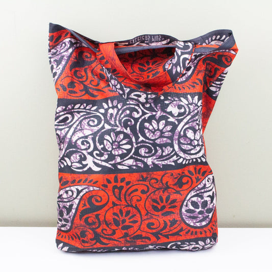 African Wax Shopper Bag - Short Handled Style