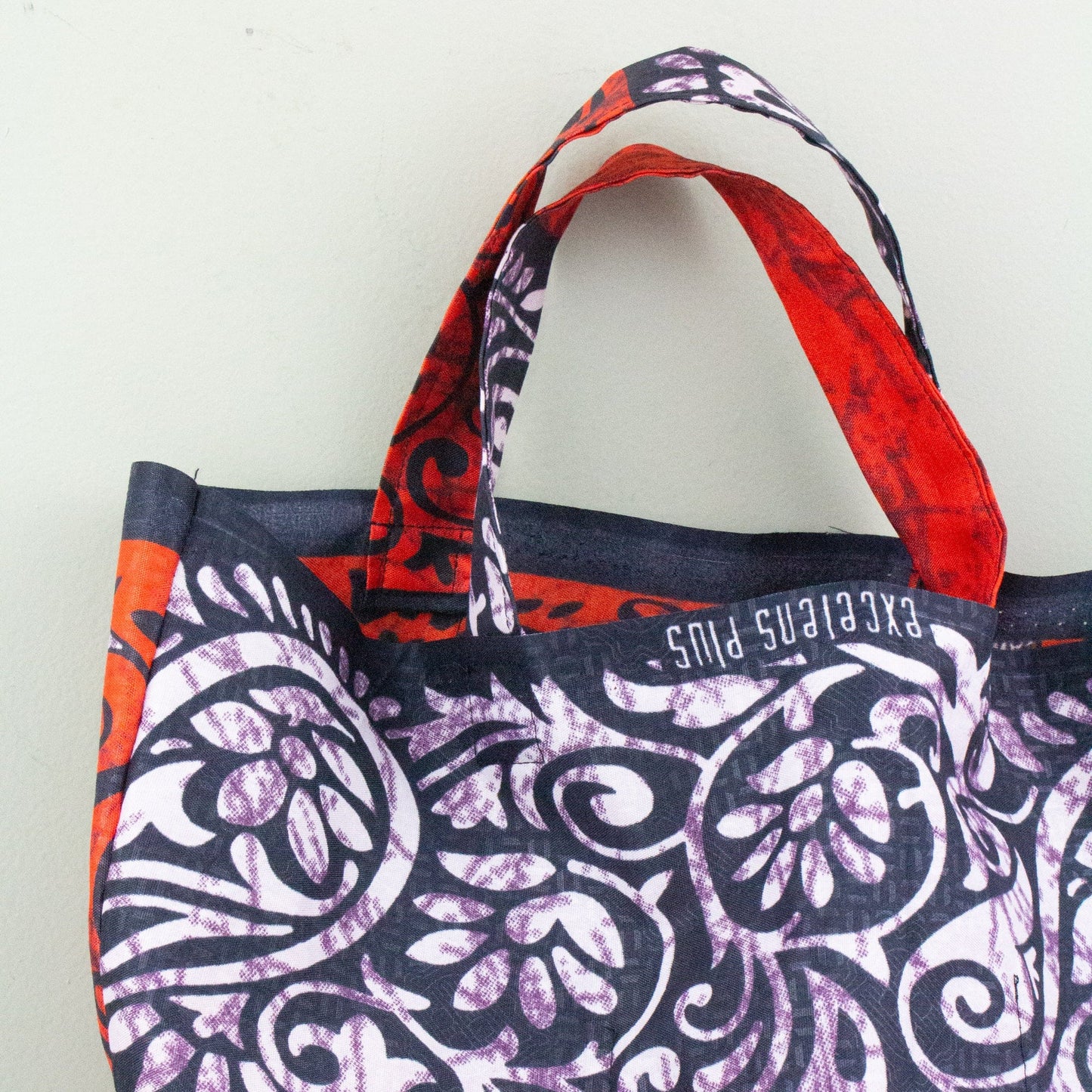 African Wax Shopper Bag - Short Handled Style