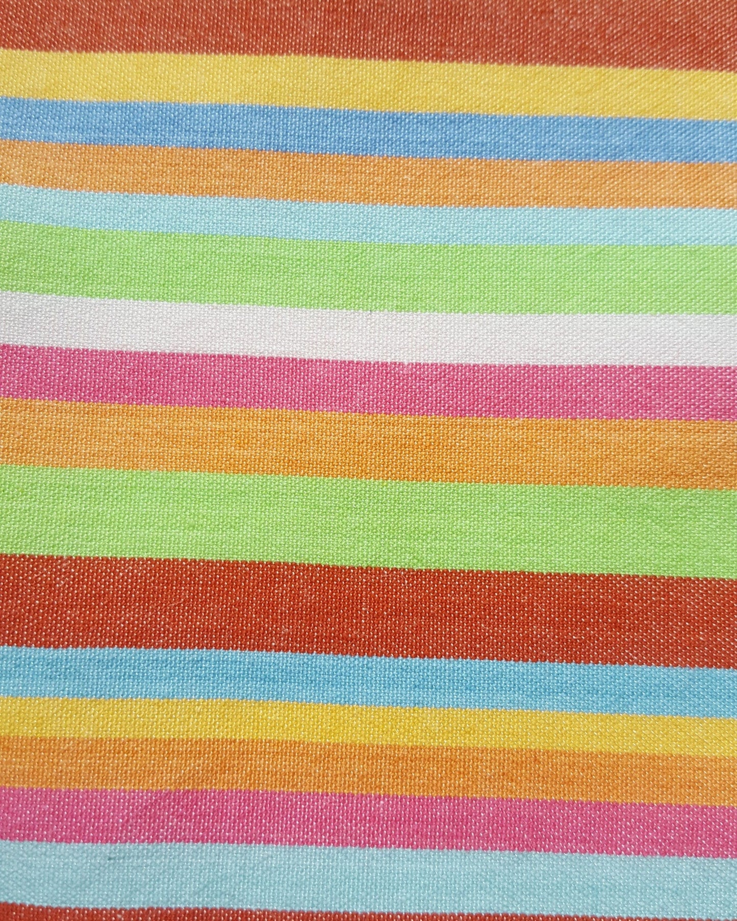 Organic Cotton and Bamboo Handwoven Crossweave with Rainbow Stripes