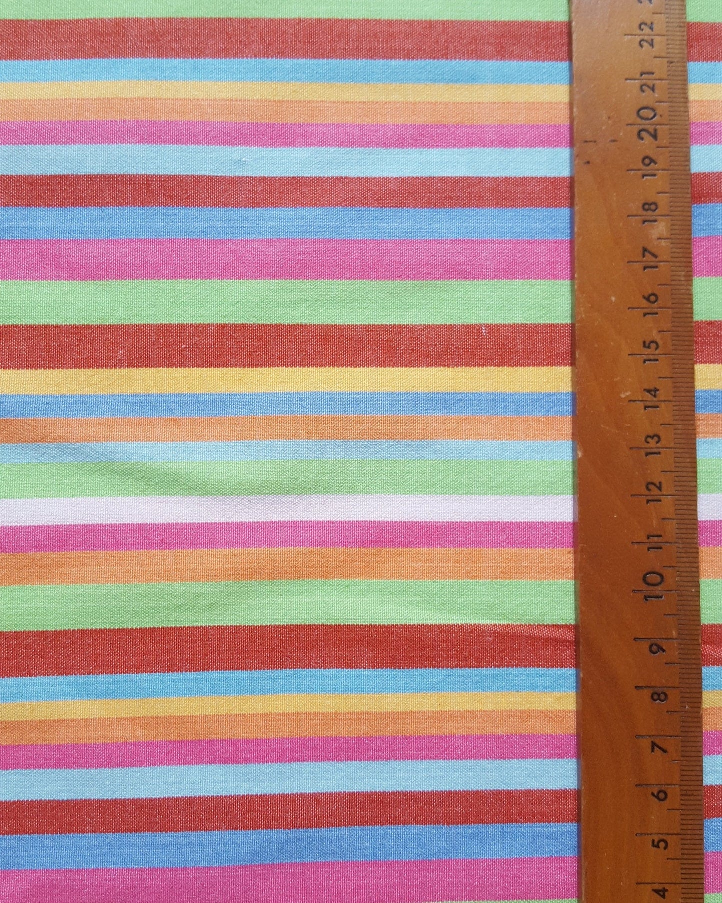 Organic Cotton and Bamboo Handwoven Crossweave with Rainbow Stripes