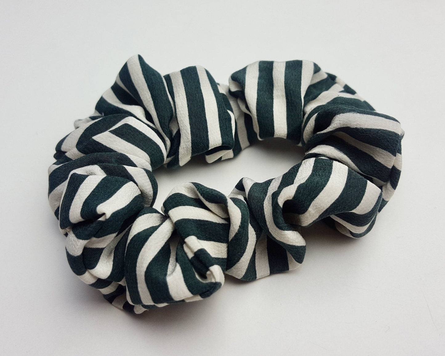 Striped Silk Scrap Scrunchie