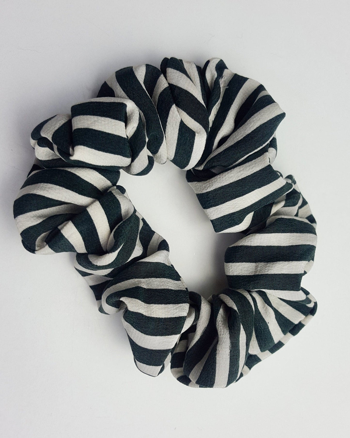 Striped Silk Scrap Scrunchie
