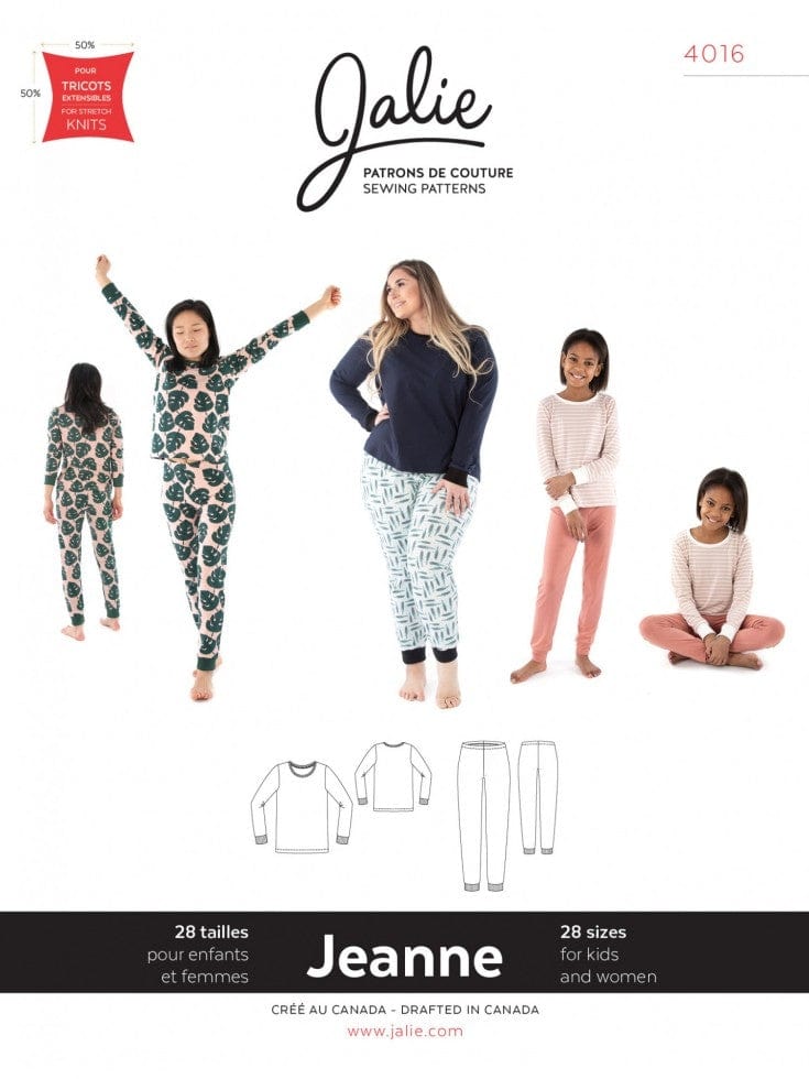 Jalie Sewing Patterns: Jeanne 4016 Knit Pajamas