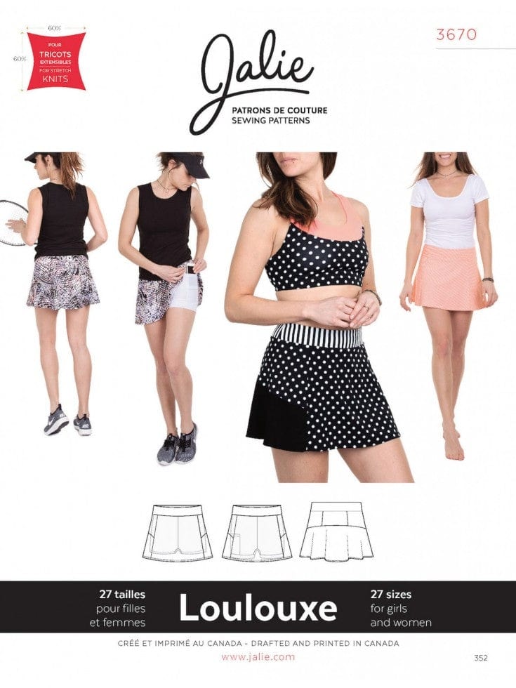Jalie Paper Sewing Pattern: 3670 Loulouxe Skort