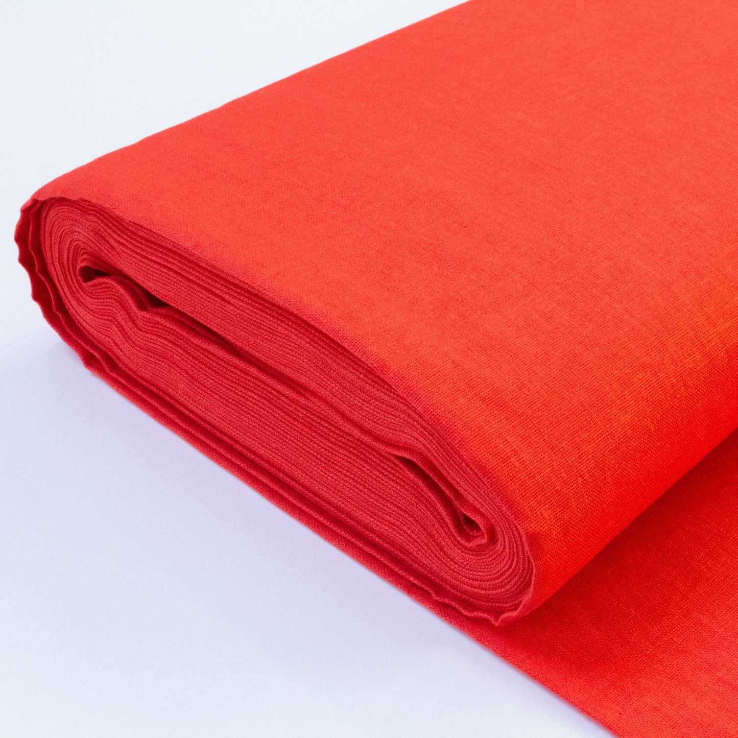 70cm Piece Linen & Viscose Mix Chambray in Tomato Red