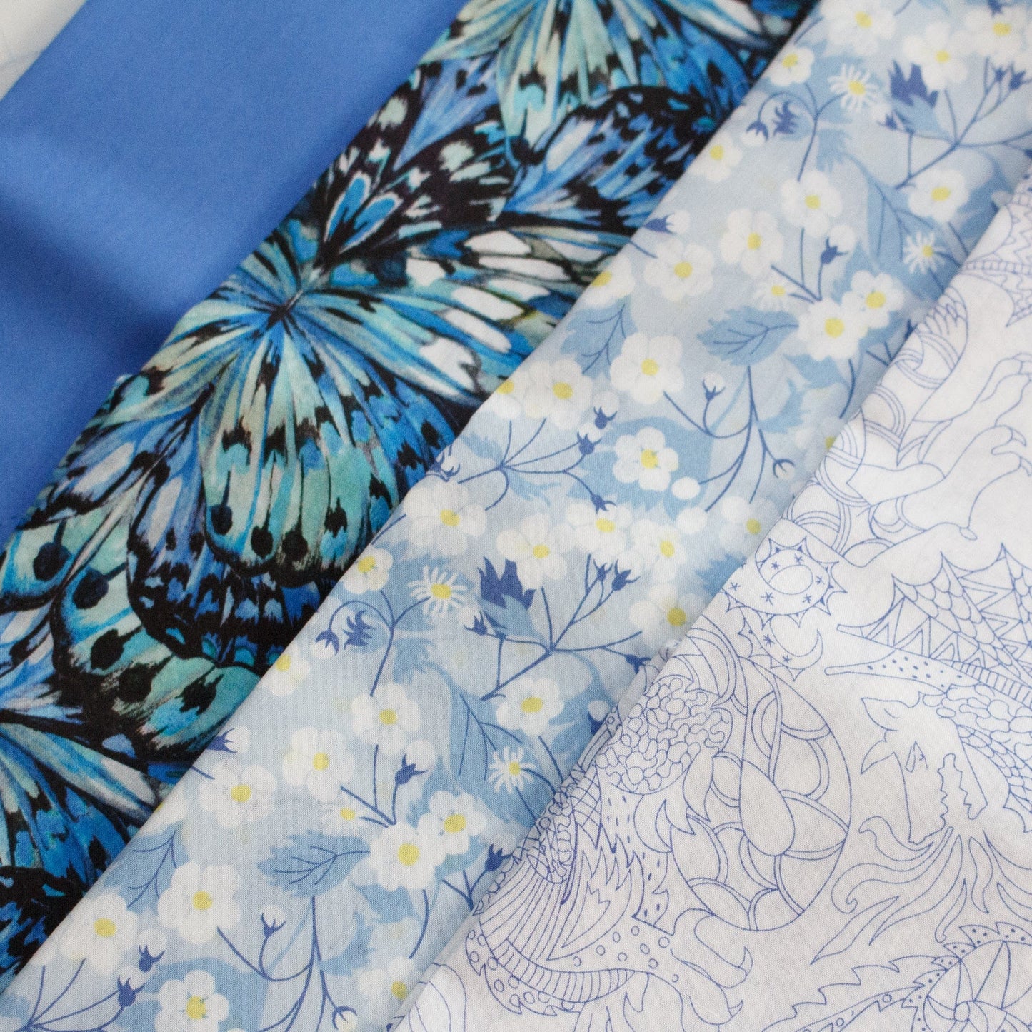 Liberty Fabrics Tana Lawn™ Fat Quarter Bundle: Four Blues