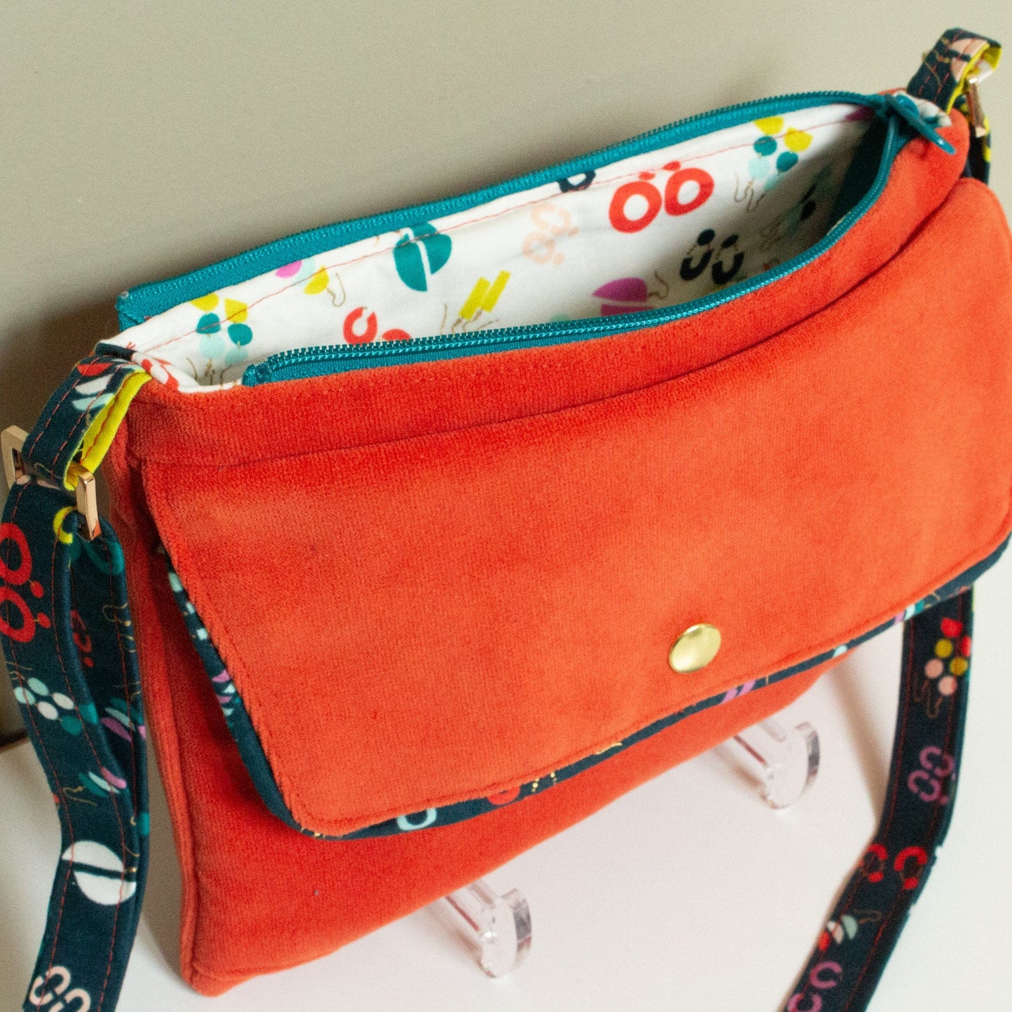 Materials Kit for Noodlehead Orange Velvet Traverse Bag