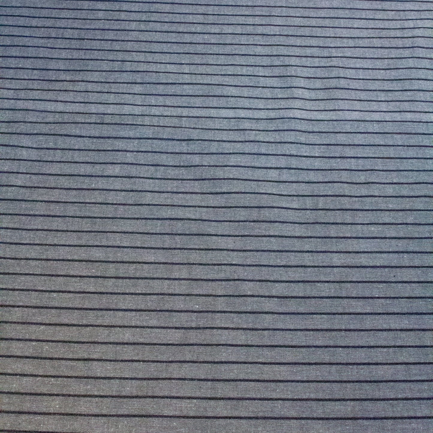 Organic Cotton Handwoven Crossweave Fabric in Grey with Raised Black Stripes