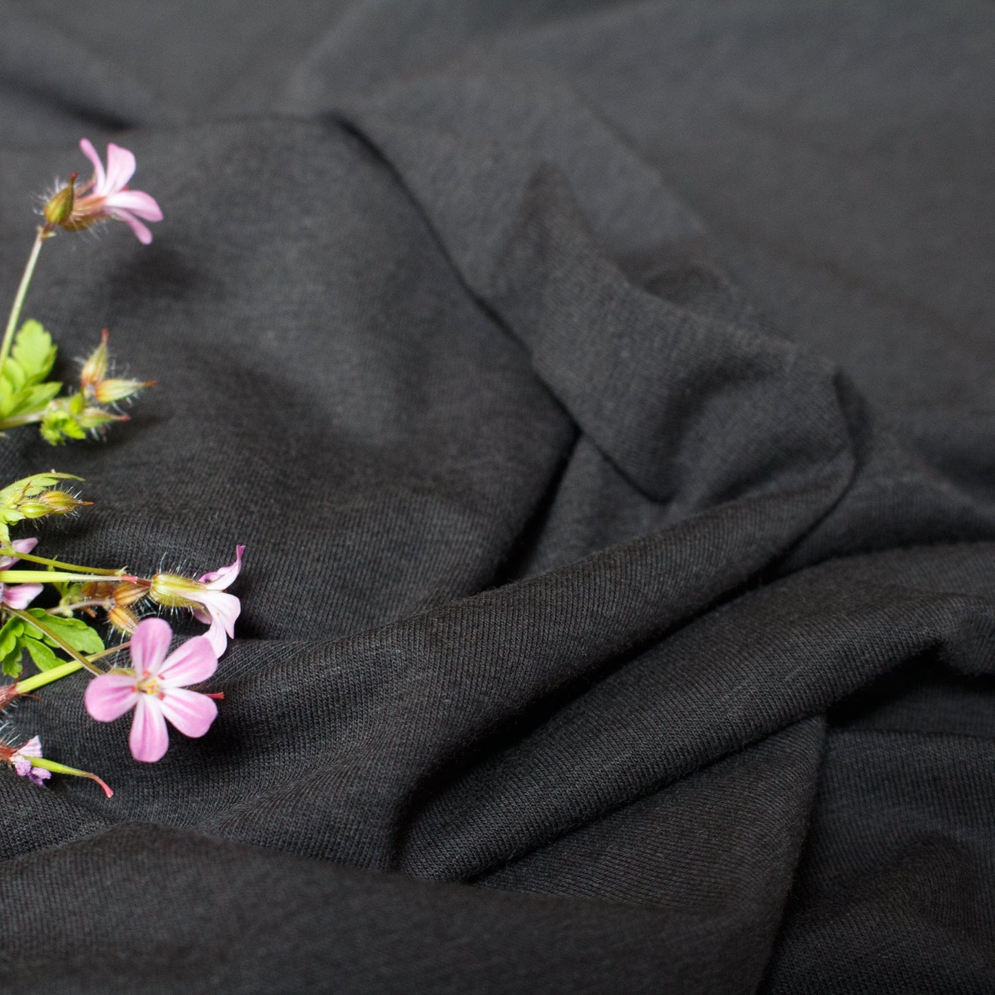 Organic Cotton and Bamboo Single Jersey in Black