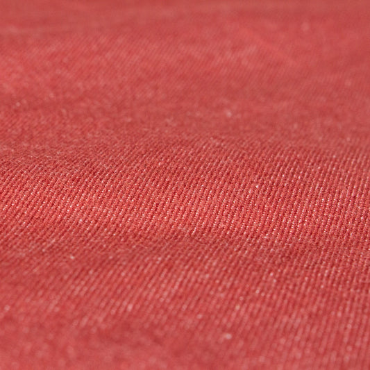 Organic Cotton 6.5oz Brushed Denim in Brick Red