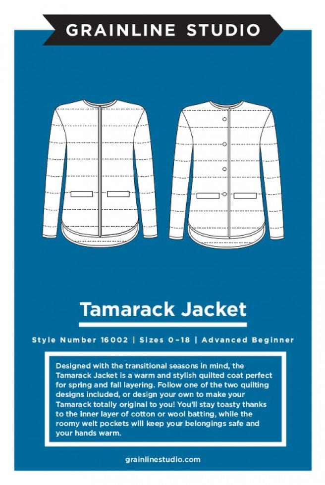 Grainline Studio: Tamarack Jacket UK Sizes 4-22 OR 18-34