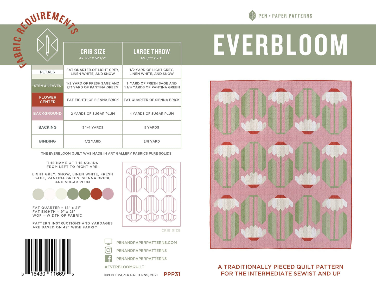 Pen & Paper Patterns: Everbloom Quilt