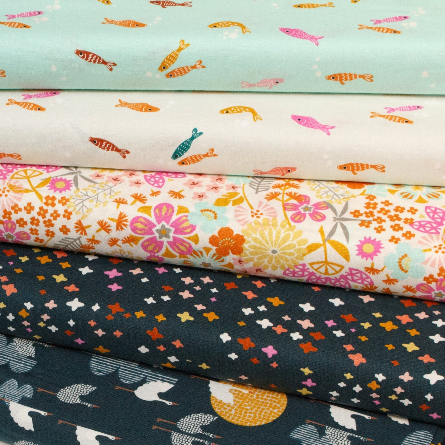 Ruby Star Society Quilting Cotton 'Koi Pond' - Fat Quarter Bundle (5 FQs)