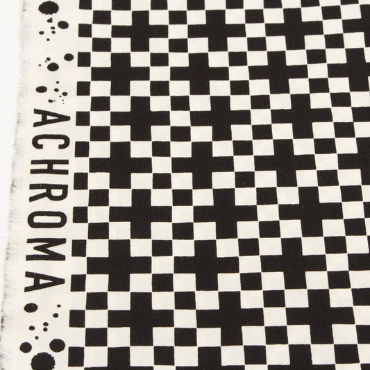 Ruby Star Society Quilting Cotton 'Achroma': 'Checkerboard' in Black