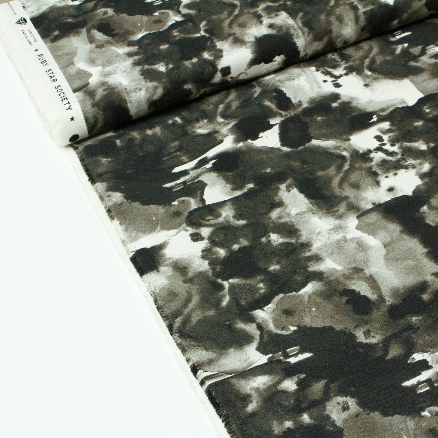 Ruby Star Society Quilting Cotton 'Achroma': 'Watercolour' in Black