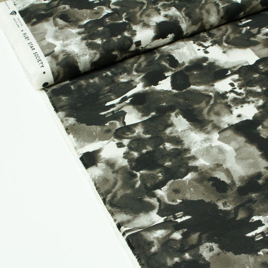Ruby Star Society Quilting Cotton 'Achroma': 'Watercolour' in Black
