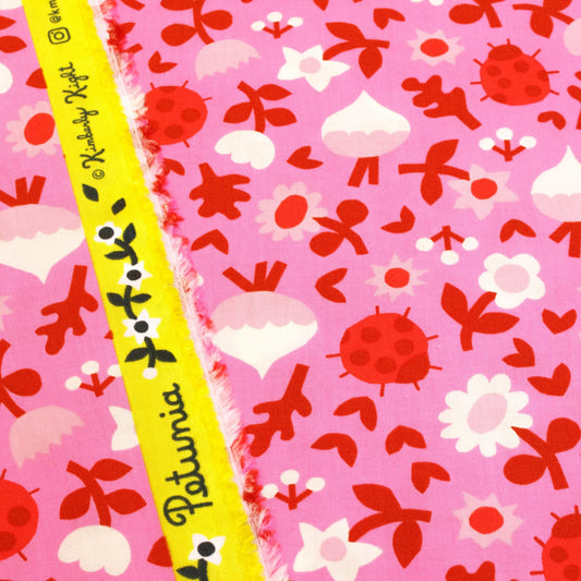 Ruby Star Society Quilting Cotton 'Clippings' in Flamingo from 'Petunia'