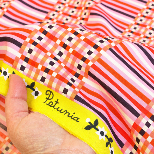 Ruby Star Society Quilting Cotton 'Gingham' in Flamingo from 'Petunia'