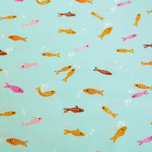 Ruby Star Society 'Koi Pond' Quilting Cotton 'Fishes' in Mint