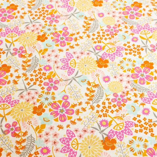 Ruby Star Society 'Koi Pond' Quilting Cotton 'Koi Floral' in Sweet Cream