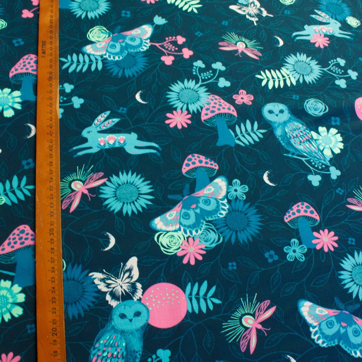 Ruby Star Society 'Firefly' Quilting Cotton 'Twilight' in Dark Teal