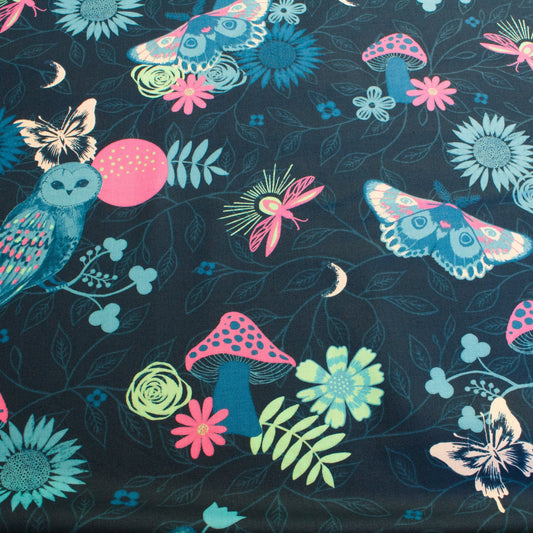 Ruby Star Society 'Firefly' Quilting Cotton 'Twilight' in Dark Teal