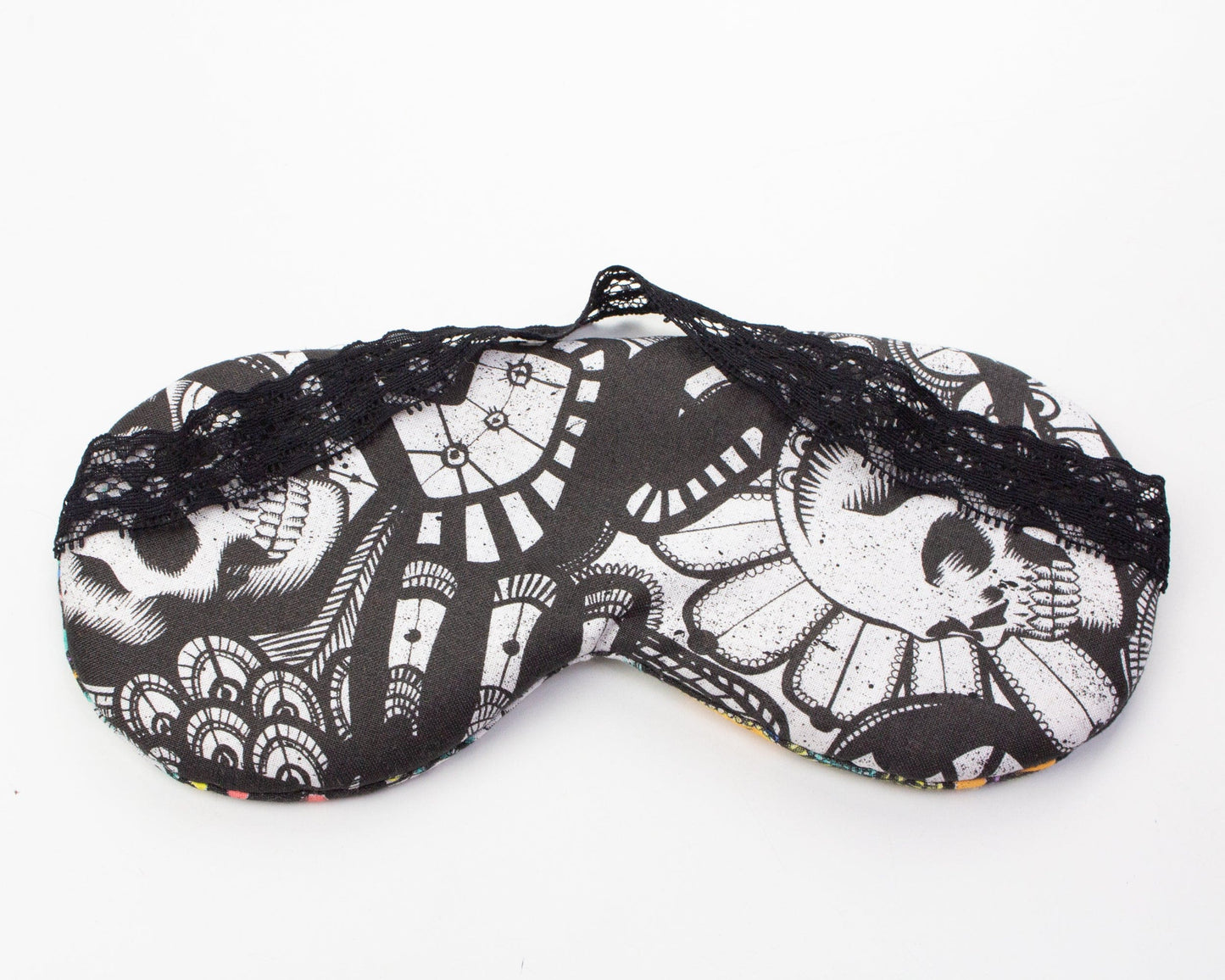 Cotton Eye Mask 'Memento Mori’ in Crayon