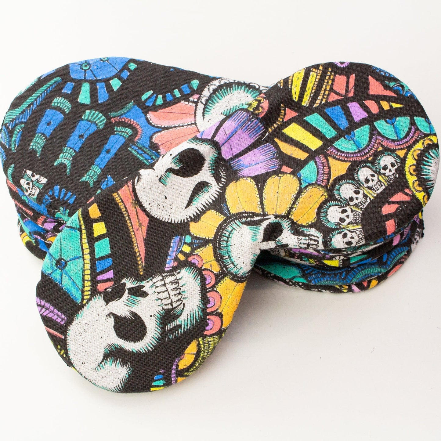 Cotton Eye Mask 'Memento Mori’ in Crayon