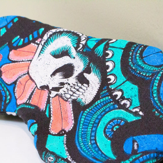 Cotton Eye Mask 'Memento Mori’ in Siren