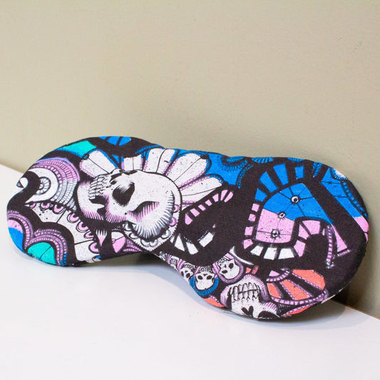 Cotton Eye Mask 'Memento Mori’ in Crepuscular