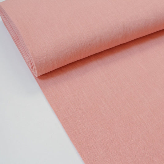 60cm Piece Washed Linen in Coral