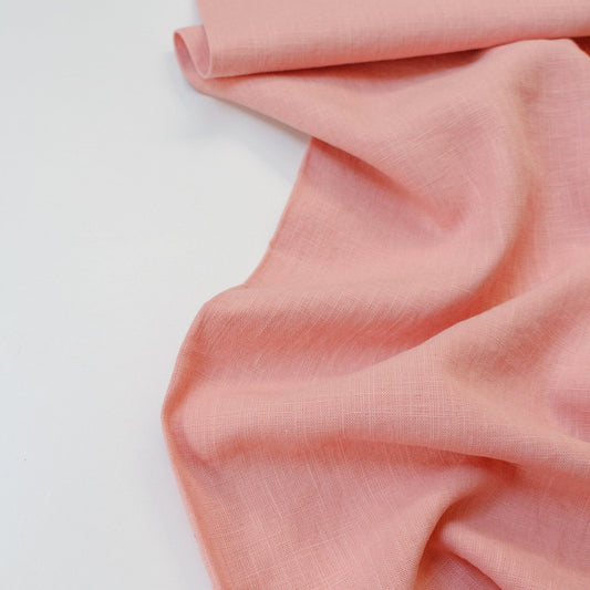 60cm Piece Washed Linen in Coral