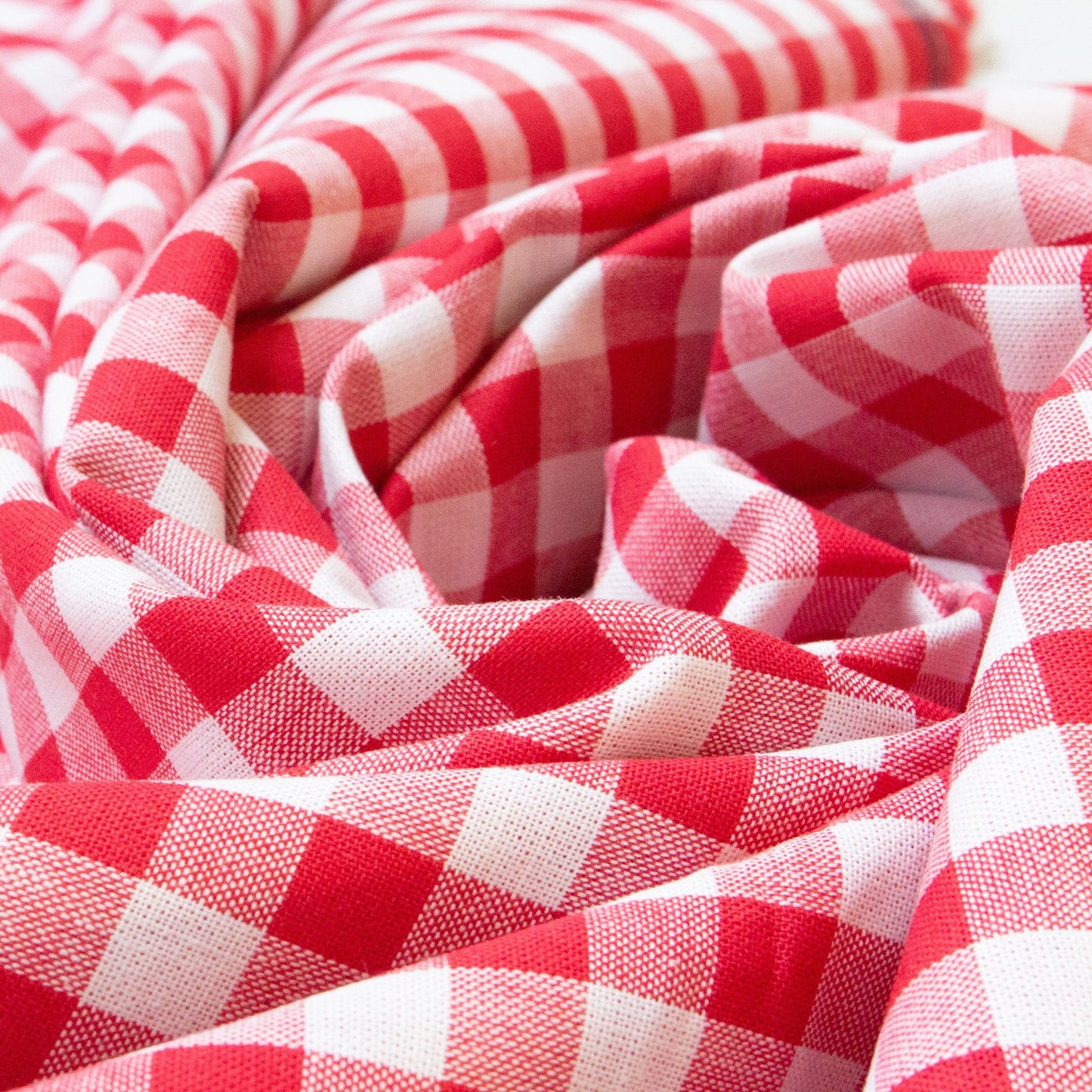 Cotton Gingham in Red and White 1 cm Check