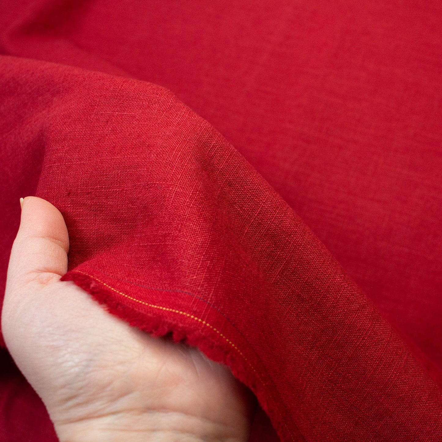 Washed Linen in Deep Red