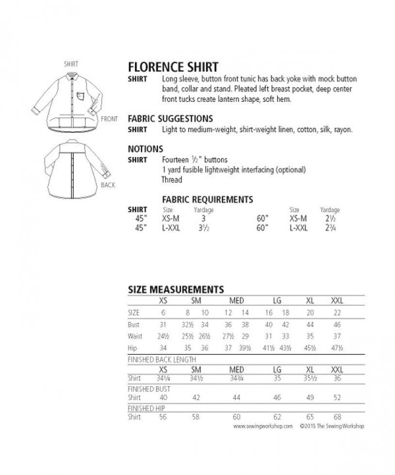 The Sewing Workshop: Florence Shirt