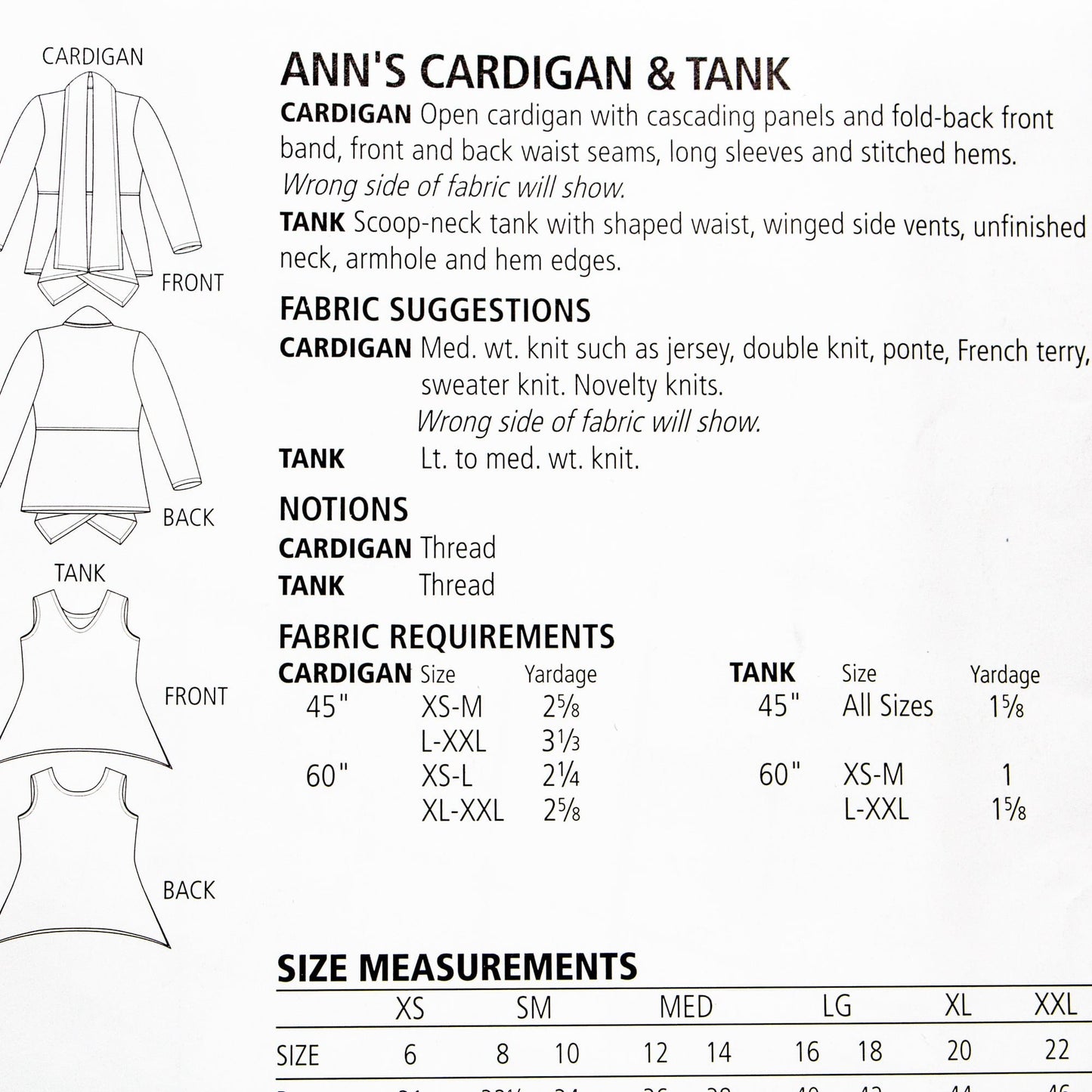 The Sewing Workshop: Ann's Cardigan & Tank